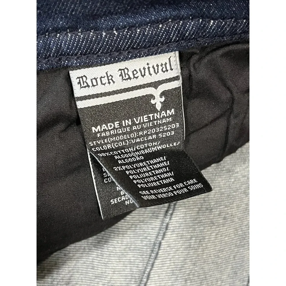 Rock Revival Moto Distressed Rip Zipper Vaclar Jeans RR Motorcycle Biker 32x31